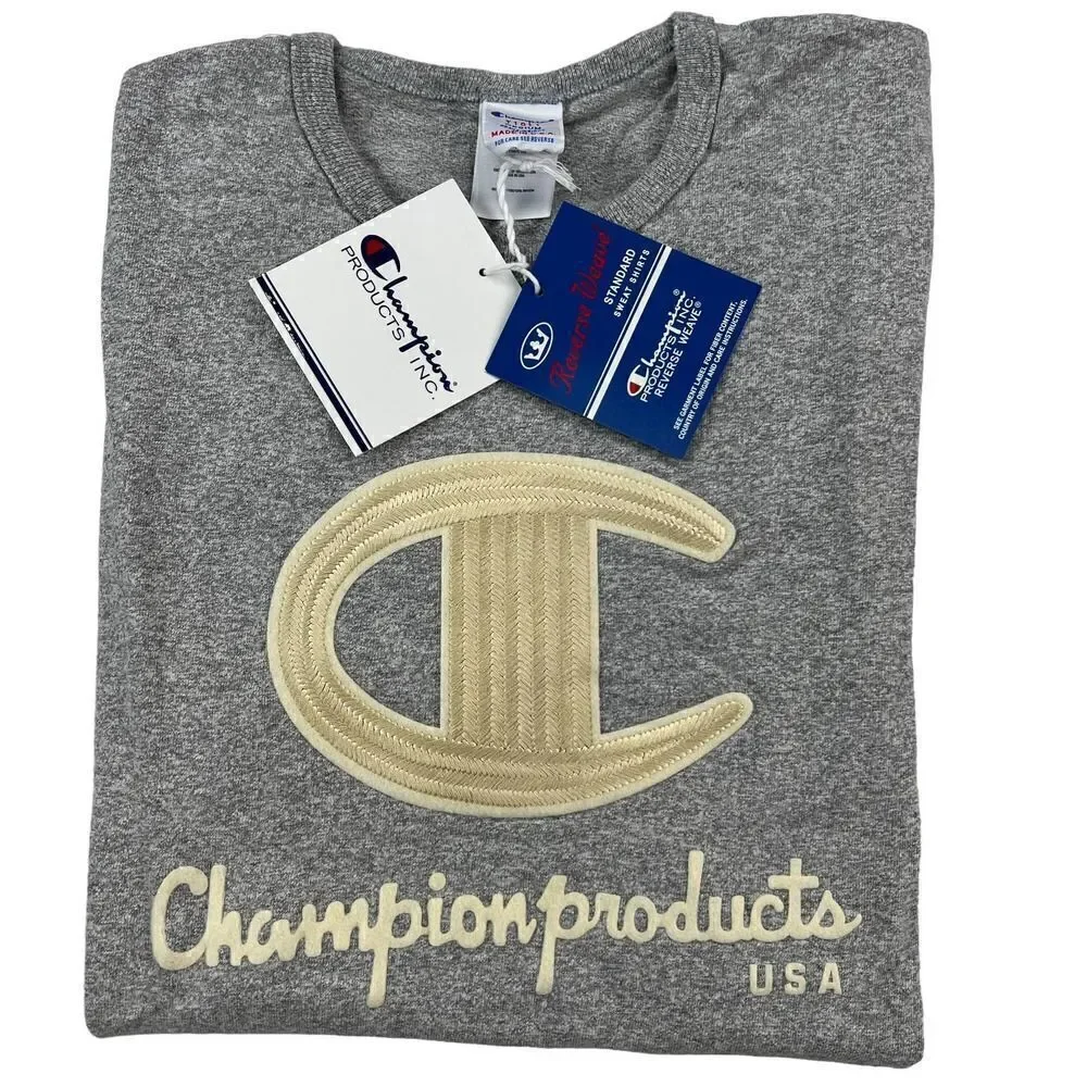 New Champion Men US M Gray Heavyweight Jersey Heritage T-Shirt  | Made in USA - Picture 2 of 11